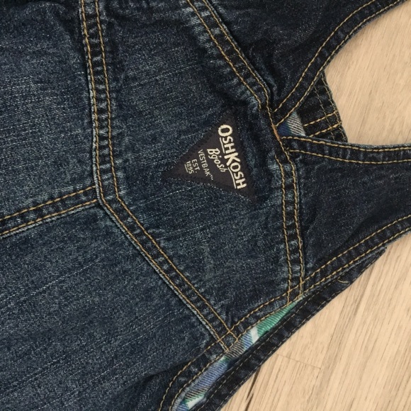 OshKosh B’gosh Flannel Lined Jean Overall Bibs, 3T - Picture 4 of 7